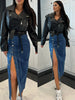 Autumn Women High-waist Retro Button Irregula Skirt Slit Washed Blue Denim Skirts Woman Package Hip Jeans Skirt Streetwear