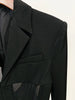 High Street Designer Blazer Suit Women's Perspective Gauze Patchwork Blazer Pencil Pants
