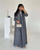 Solid Color Cardigan Long Robe Folded Windbreaker For Women Loose Casual Coffee Long Coat 2DB2952