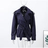 Spring Autumn Solid Women Short Windbreaker Stand Collar Long Sleeve Belt Single Breasted Female Coat Elegant Lady Outwear