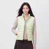 Women Down Vest Thermal Warmth Lightweight 90 Percent Down Fill Slim Fit Stand Collar Layering Solid Color