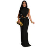 Women O-neck High Split Ruched Stacked Bodycon Midi Maxi Dress Evening Party Club Vestidos Sexy Chic Long Dresses