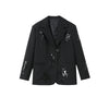 Women Sequinned Shirt Suit Elegant Lapel Long Sleeves Top Elastic Waist Pants 2pcs Set Lady Street Spring Suits