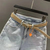 High Waist Harlan Jeans Women's Spring Autumn Large Size Embroidery Loose Ankle Length Jeans Denim Pants 5XL