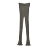American Retro Wood Ears Cuff Ribbed Knitting Flare Pants Woman High Waist Stretch Slim Skinny Trousers Legging Bottom