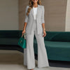 Spring Autumn Women Outfits Office 2 Piece Sets Elegant Long Sleeve Blazer Pant Sets Solid OL Work Tracksuit