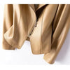 Leather Jacket Women's Short Slim Sheepskin Coat Spring Autumn Leather Jacket Long Sleeve Lapel Zipper Outwear