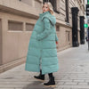 Cotton Coat Long Parka Coat Jacket Women Autumn Winter Thick Warm Coats Woven Block Hooded White Down Parkas