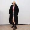 Colorful Fahionable Faux Fur Mongolian Jacket Long Tailored Collar Plush Winter Coat for Women Elegant Loose Fit Outerwear