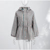 Plaid Women's Outerwear Lapel Double Breasted Trench Coat Belted Raglan Sleeve Jacket French Vintage Style Daily Wear