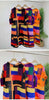 Contrast Color Printing Pleated Dress Women Round Neck Long Sleeves Dresses Party Spring 2AA1751