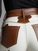 Western Cow Pattern Leather PU High Rise Bell Bottom Flare Pants Vintage Casual High Street Women's Trouser