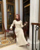 Lace-Up Female Knit Maxi Dress Autumn High Waist Patchwork Long Sleeve Loose Solid Dress Bandage Knitwear Dress