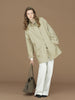 Womens British Trench Coat Contrast Cuff Stand Collar Heritage Workwear Style Pink Black Khaki Short Long Trench Coat