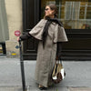 Elegant Cloak Double Breasted Long Coats Women Retro Lapel Double Side Loose Coat Female Autumn Winter Lady Outwear