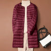 Long Duck Down Jackets Women Ultra Light Coat WinterCasual Slim Black Thin Autumn Parkas ED2071