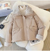 Down Cotton Jacket Women's Short Lamb Wool Loose Cotton Jacket Winter Korean Version Thick Bread Jacket Lemon Yellow