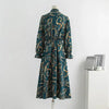 Autumn Spring Chiffon Dress Plus Size Women Casual Dresses Vestidos Female Vintage Printed Floral Full Sleeve A-line Long Dress