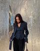 Women Elegant Striped Blazer Top Scarf Lace Up Patchwork Blazers Female Street Casual Commuting Jackets Coats