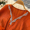 Elegant Rhinestone Pleated Skirt Sets Slim Party Club Vintage Dress American Women Clothes Two Piece Set 9R3018