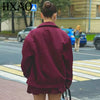 Red Skirt Set Elegant Female Sets Autumn Coats Sets for Women 2 pieces Outerwears Zipper Long Sleeve Jacket Skirt set