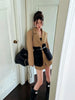 Original Design Blazer Women Loose Spliced Pocket Korean Shrug Notched Single Breasted Blazer Mujer Femal with Belt