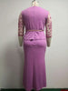 4XL 5XL Plus Size Christmas Dresses Women O Neck 3/4 Sleeve Long Maxi Dress Lace Patchwork Night Party Dress