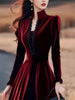 Autumn French Feeling Hepburn Style Beautiful Temperament Long Dress Powerful Black Dress For Women XXXL