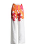 Casual Printing Two Piece Sets For Women Slash Neck Lantern Sleeve Tops High Waist Pant Loose Set Female
