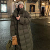 Winter Long Parkas Coat for Women Korean Oversized Stand Collar Cotton-Padded Jacket Windproof Warm Thick Parkas Outerwear