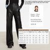 Minimalist PU Leather Casual Pants for Women Autumn Loose Floor Length Straight Slit Female Trousers 12343250