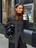 Elegant V-Neck Women's Blazer Full Sleeve Slim Single-Breasted Lady Coats With Streamer Spring Chic Female Streetwea