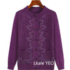 Middle Aged Mother Autumn Winter Retro Style Temperament Women Knitted Cardigan Sweater Jacket Elegant Loose Ladies Top