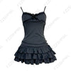 Y2K Women Dress vintage Gothic Aesthetic Streetwear Chic Punk Harajuku Emo Girl Sexy Slim Women V-Neck black Dress rock