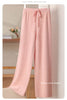 100% Merino Wool High Waist Knitted Pants Female Korean Wide Leg Pants Autumn and Winter Wool Pants Solid Color Casual Pants