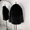 Faux Fur Lapel Coat Women's Elegant Solid Loose Lace-Up Leisure Jacket Winter Female Keep Warm Fur Coat