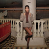 Checked Lapel Jacket Shorts Set Women Long Sleeve Buttons Belt Pocket Loose Blazer Suit Lady Office Commute Outfit