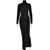 Turtleneck Long Sleeve Maxi Dress For Women Irregular Bodycon Long Dress Femme Temperament Evening Dress