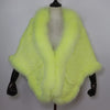 Women 100% Real Rabbit Fur Shawl Scarf With Fox Fur Collar Winter Warm Knitted Rabbit Fur Poncho Girls Party Accessories