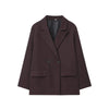 Women's Blazer Office Lady Long Sleeve Double-breasted Mid-length Casual Suit Coat Elegant Simple Stylish Outerwear