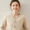 Spring Women's Cardigan 100% Cashmere Knitted Sweater Chic Tops Cashmere Coat Casual O-Neck Loose Women Cardigan