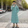 Cotton Coat Long Parka Coat Jacket Women Autumn Winter Thick Warm Coats Woven Block Hooded White Down Parkas