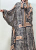 Autumn Irregular Midi Dress Female long Sleeve Elegant Loose Print Casual Party A-line Evening Dress For Women