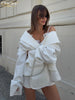 Loose White Office Women Blazer Winter Lapel Long Sleeve Blazers Elegant Classic Solid Top Female Clothing