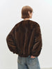 Winter Elegant Thick Warm Soft Brown Short Faux Mink Fur Coat Women Beading Loose Stylish Chic Fluffy Jacket