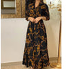 Digital Printed Single Breasted Long Dress Spring Autumn Women Women's Casual Long Sleeved Shirt Collar Dress