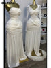 Women Stacked Ruched Draped High Split Pleated Maxi Long Bodycon Dress Holiday Birthday Club Party Evening Dresses