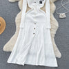 Autumn Winter Wear Dress Women Polo Single Breasted Pocket Design Bodycon Knitting Temperament Sweater Long Dresses