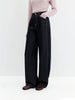 Fall Women‘s High Rise Raw Denim Barrel Leg Jeans, Slim Straight Horseshoe Trousers for Modern Minimalist Style
