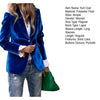 Elegant Velvet Blazer for Women Single Button Lapel Female Blazer Jacket Slim Fit Office Lady Outerwear Coat Spring Autumn Women